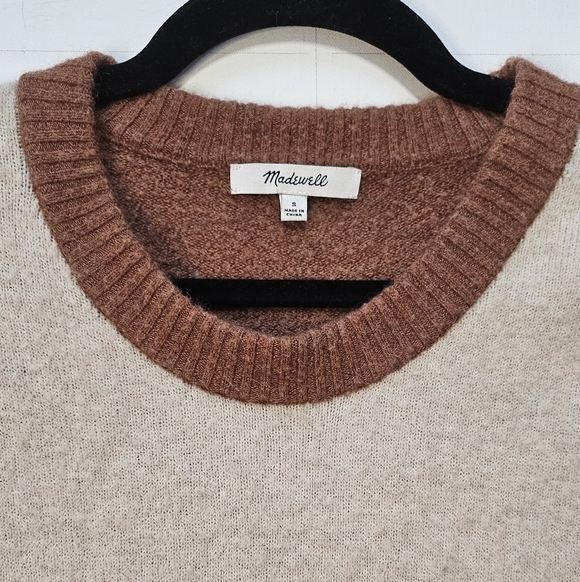 Madewell Two Tone Brown Cream sweater size Small - Picture 3 of 5